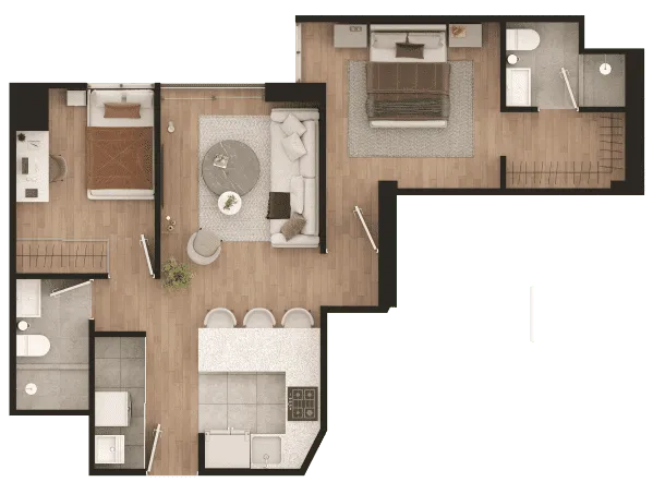 Modelo de 54 m2