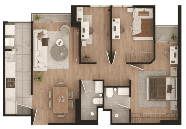 Modelo de 65 m2